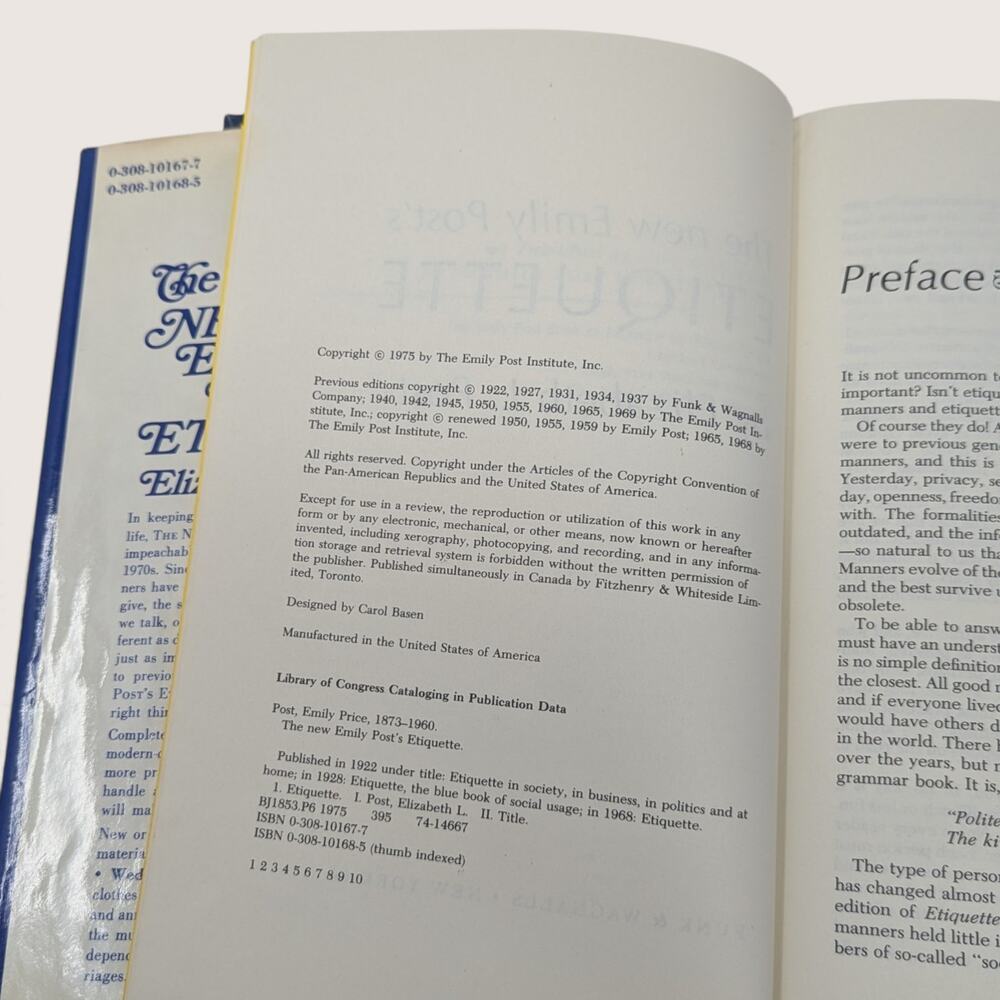 The New Emily Posts Etiquette Elizabeth L Post 1975 Vintage Hardcover Book - Picture 9 of 10